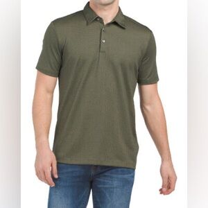 THEORY Micro Cube Print Polo - Men's Size L 
Business Casual Green Short Sleeve